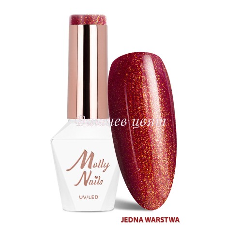 Molly Nails 323 La Vie en Rouge Glow & Passion LED/UV HEMA/Di-HEMA Free - Гел лак 8g.